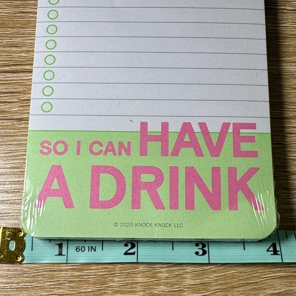 NWT- KNOCK KNOCK Make a List Pad • Notepad Pink and Green Funny